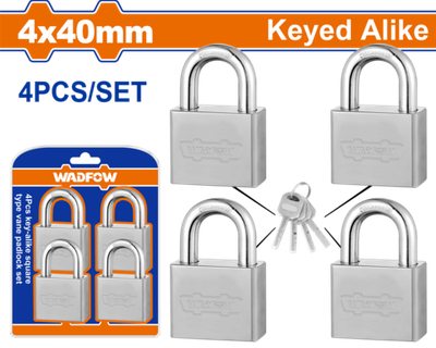 Набор навесных замков квадратного типа с лопастями из 4шт