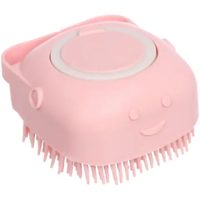 Щетка для вычесывания шерсти и мытья «Счастливый хвост!», цвет розовый, 8*4,5см/80мл (коробка)
