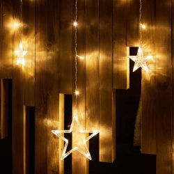 ULD-E3007-138-DTA WARM WHITE IP20 STARS-2 Занавес фигурный светодиодный. 3х0.7м. 138 светодиодов. Теплый белый свет. Провод прозрачный. TM Uniel