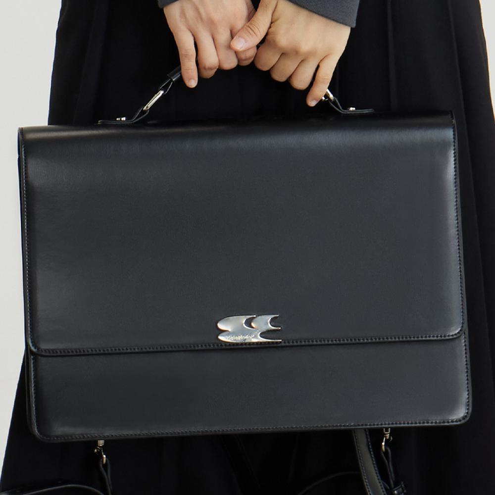 Crying Center Classic Leather Handheld Backpack Laptop Bag Briefcase Regular Unisex Black