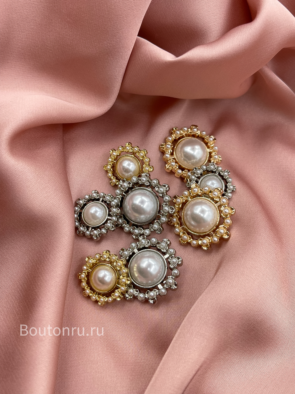 Пуговицы Жемчуг10 серебристые