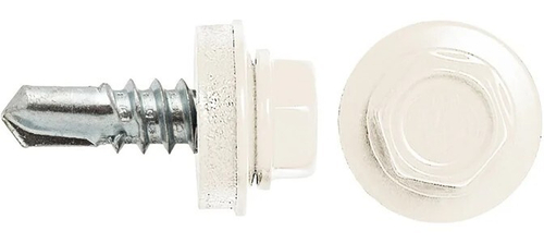 Саморез кровельный 5.5х19 RAL 9003 белый со сверлом