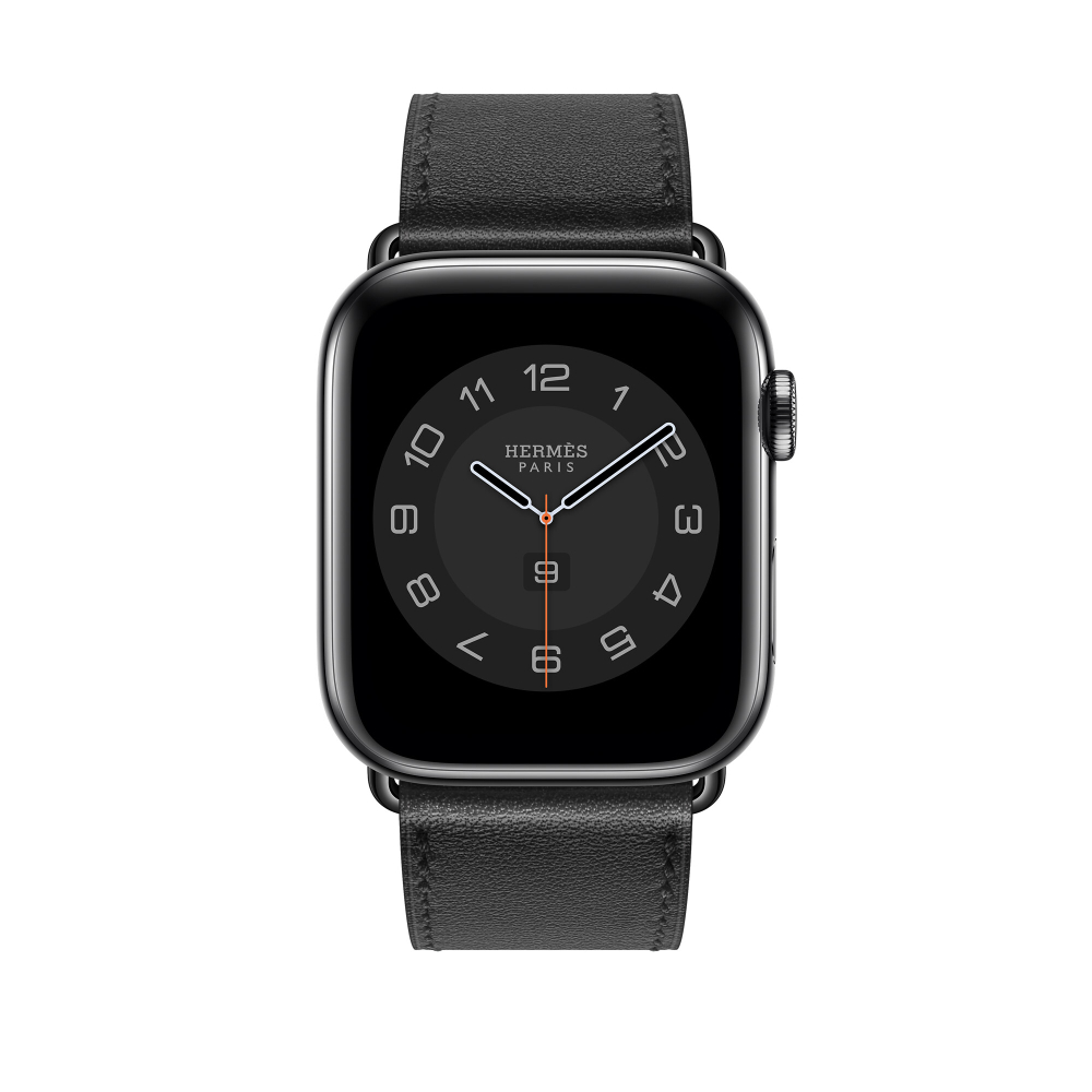 Apple Watch Hermès - 44mm Noir Swift Leather Single Tour