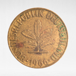 Germany, 5 Pfennigs, 1966, (Hamburg Mint - "J"), VF