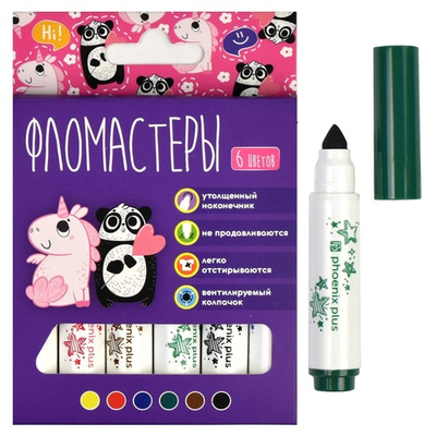 Набор фломастеров, АРТ-БРАТВА, 6 цв.