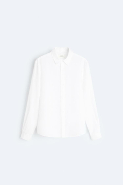 ZARA РУБАШКА ИЗ 100% ЛЬНА, БЕЛЫЙ
