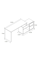 Многофункциональный рабочий стол 140х60 - дуб/антрацит