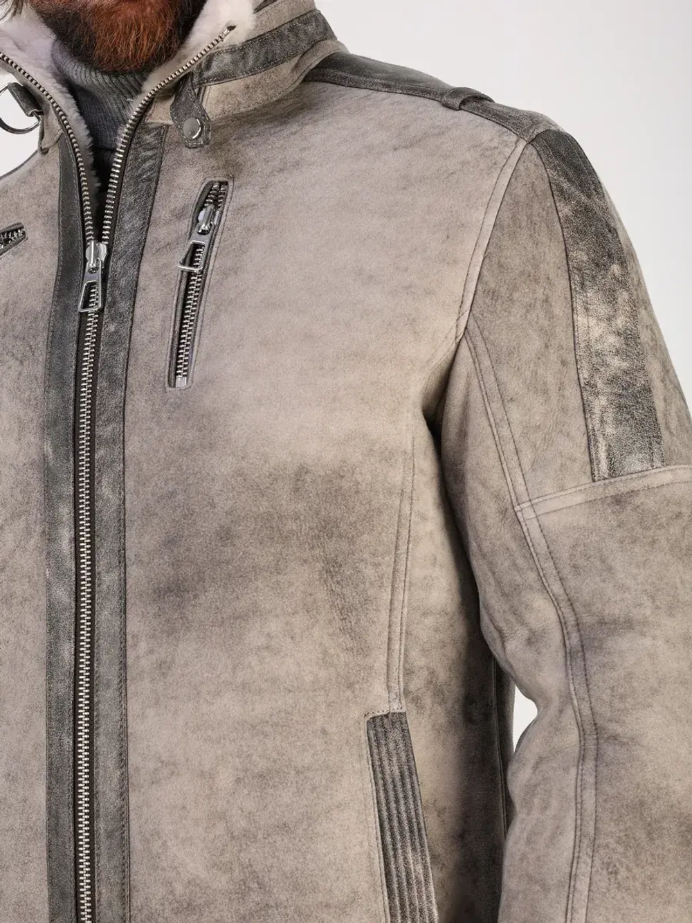 Дубленка натуральная куртка зимняя авиатор пилот