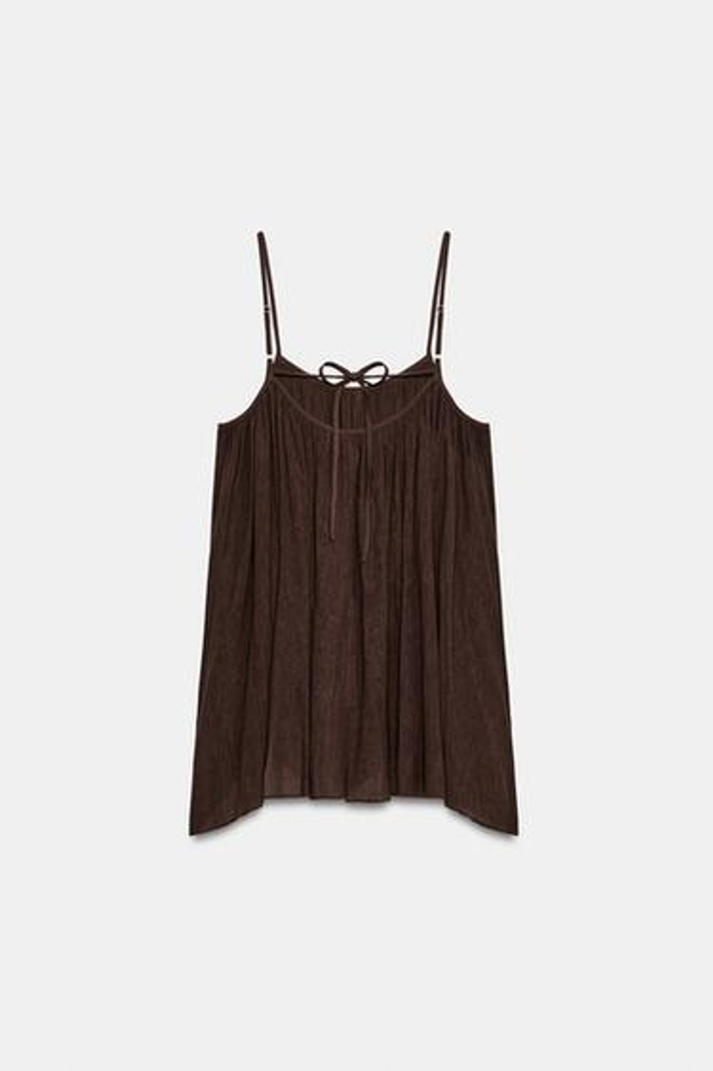 ZARA МИНИ-ПЛАТЬЕ ФАКТУРНОГО ОБЪЕМНОГО КРОЯ, ШОКОЛАДНЫЙ