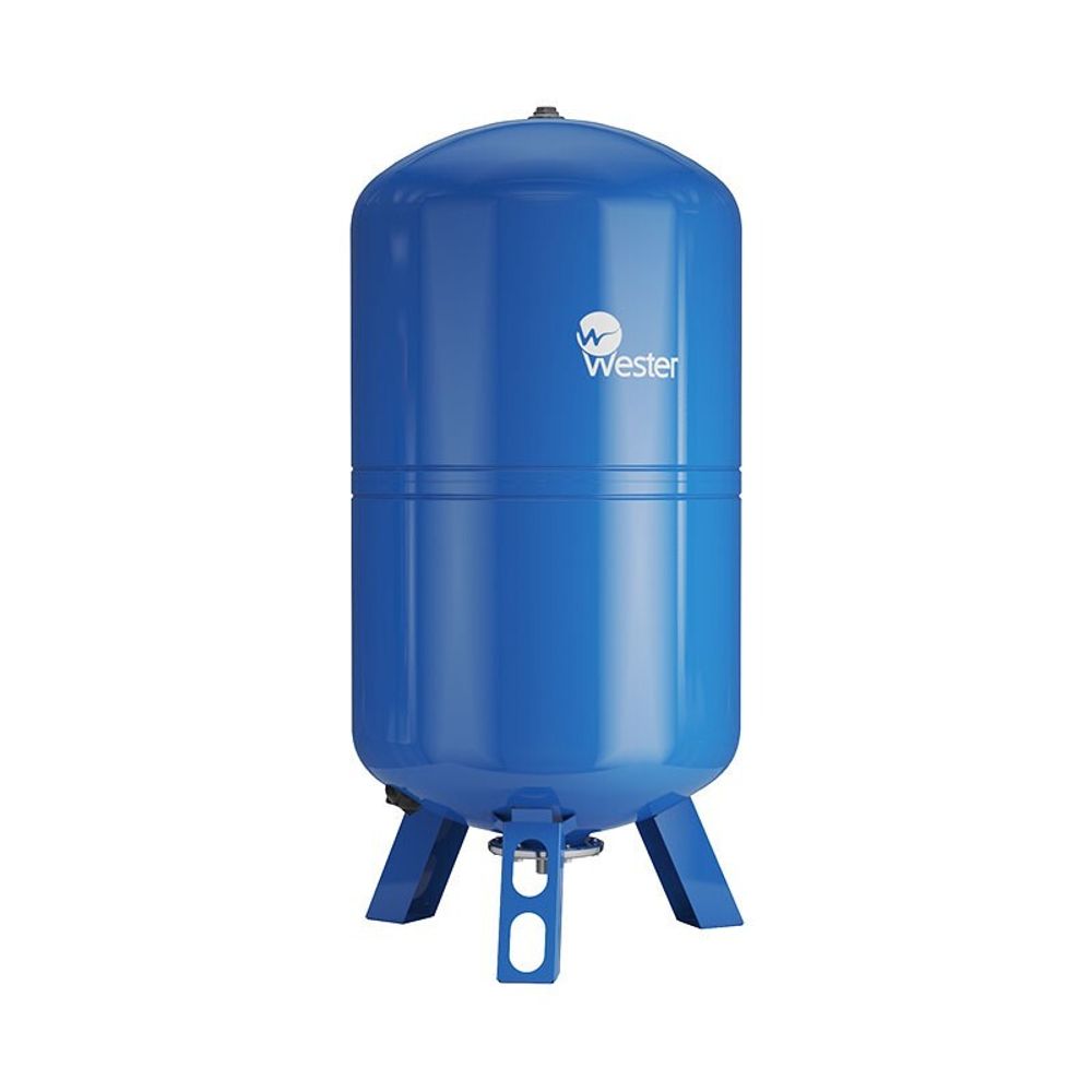 Гидроаккумулятор для водоснабжения WESTER WAV объём 200л, DN 32, PN 25, вертикальный, резьбовое-НР, G-1 1/4&#39;&#39;, с опорами, голубой, Турция