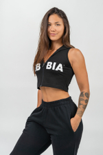 Кофта на молнии SLEEVELESS ZIP-UP HOODIE MUSCLE MOMMY 258 Черная