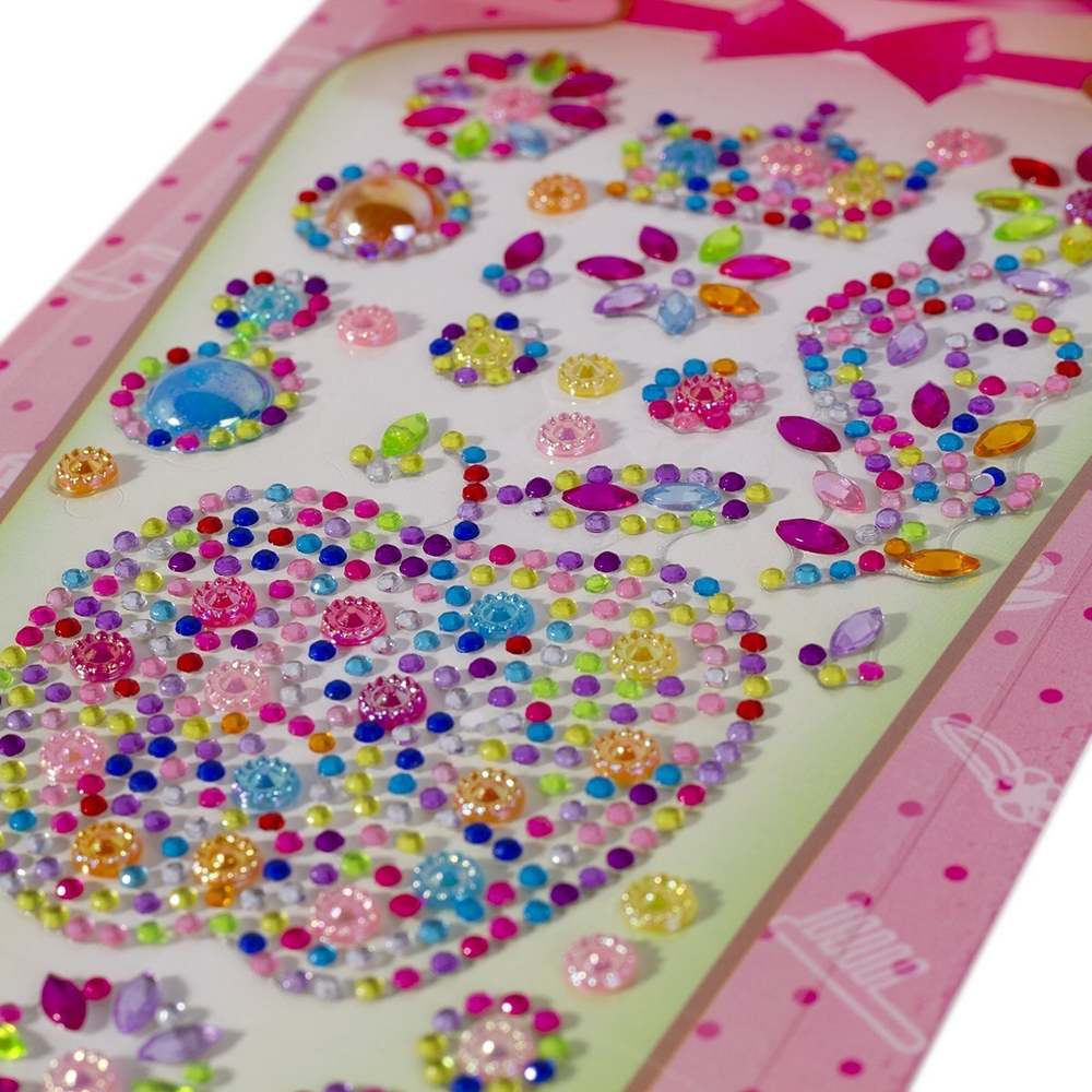 Наклейки-стразы Alingar, акриловые, "Яблочко", яблоко, цветы, корона, пакет с европодвесом