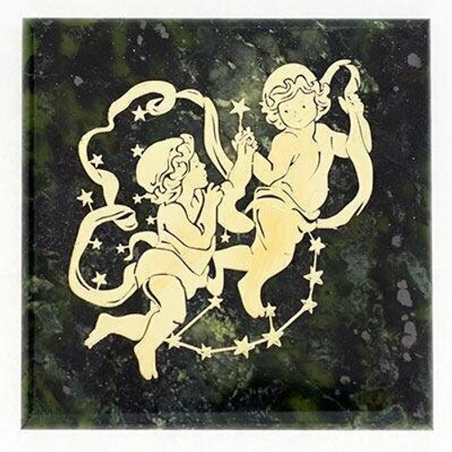 Магнит знак зодиака "Близнецы" змеевик