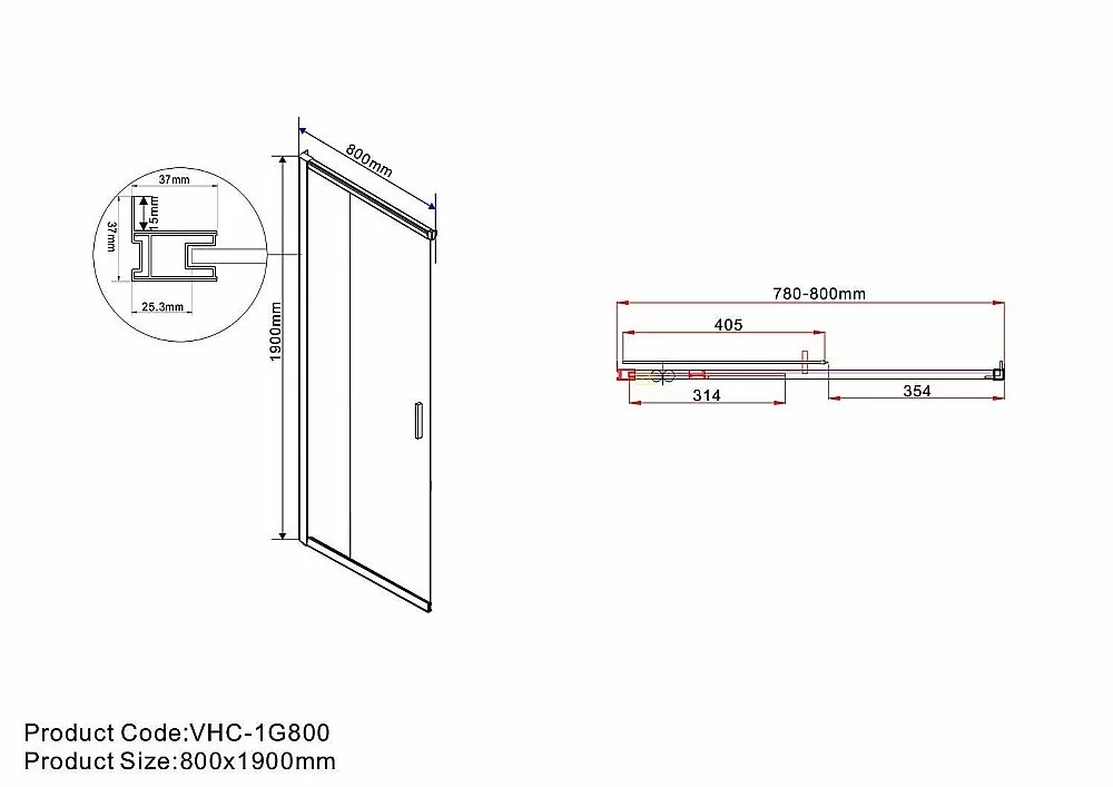 Душевой уголок Vincea Garda VSS-1G8012CL 120x80 стекло прозрачное/профиль хром