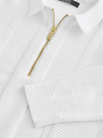 Поло с длинным рукавом и молнией для мальчика Next 433-288, Белый