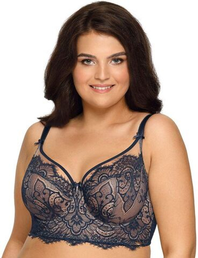 Бюстгальтер на косточках с широким поясом (Размер: 75C) (Цвет: темно-синий)