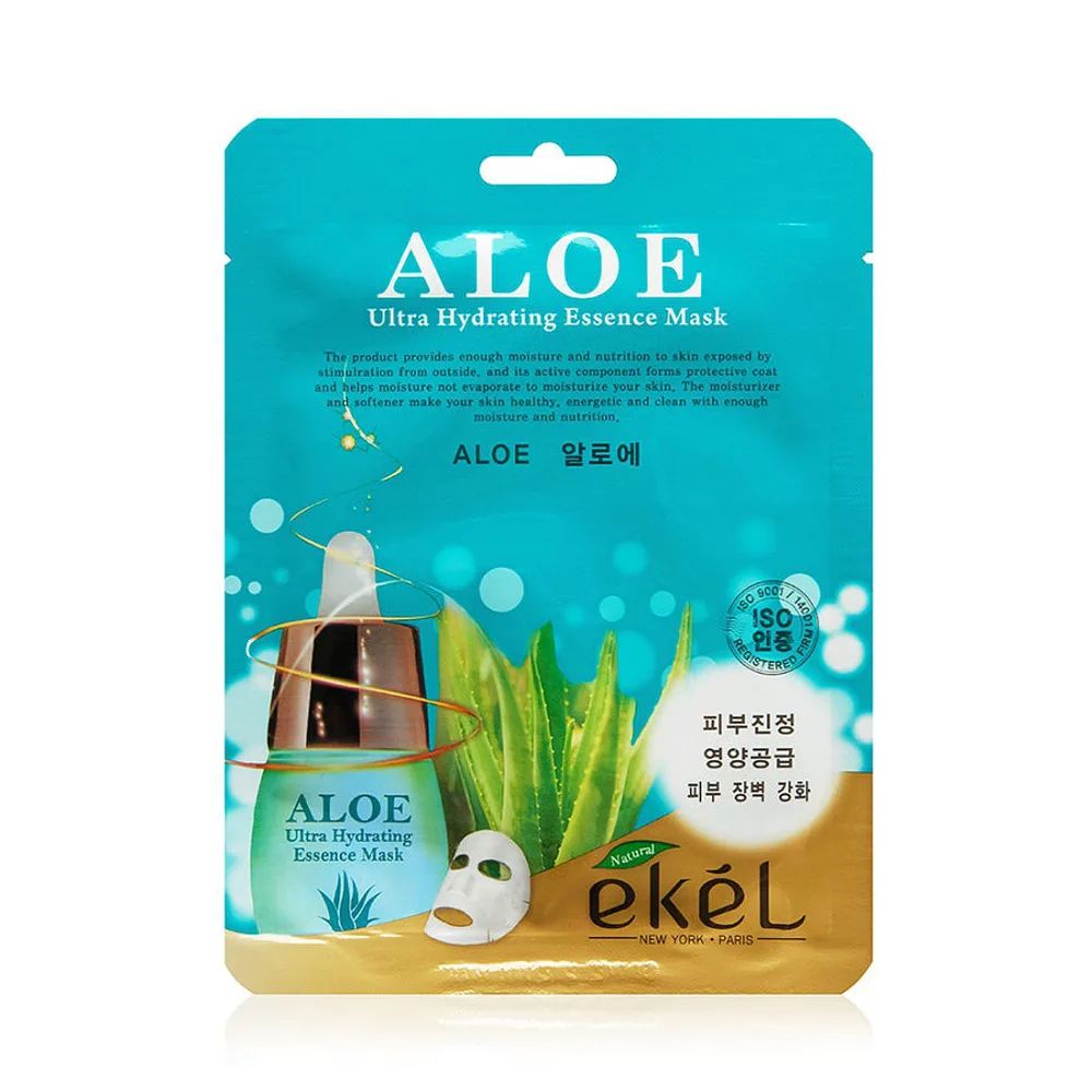 Маска для лица Ekel Aloe тканевая с экстрактом алоэ вера Ultra Hydrating Essence Mask 25 мл