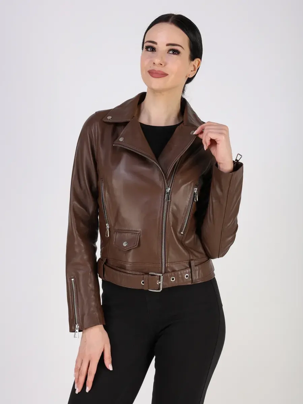 Кожаная куртка демисезонная косуха