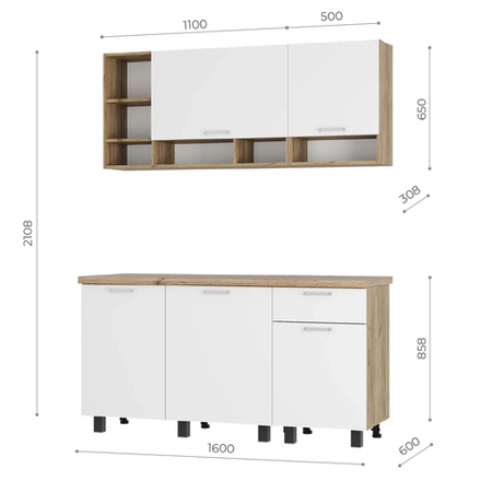 Кухня "Вика" 1,6 м