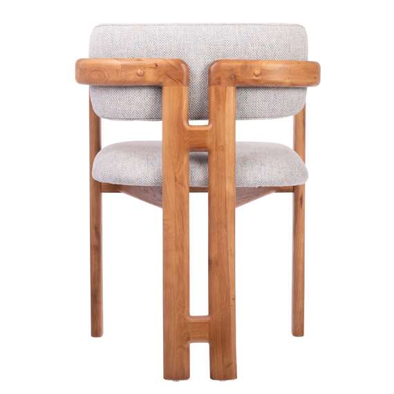 Стул Oberon, бежево-голубая рогожка, ножки орех