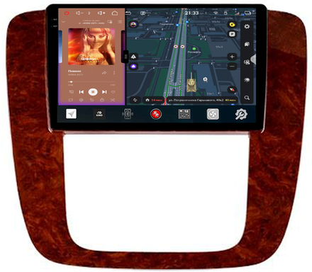Магнитола для Chevrolet Tahoe 2006-2014 (рамка под дерево) - Redpower 85421W PRO/PROmax ТОП звук, 2K QLED, Android 14, CarPlay, 4G SIM-слот