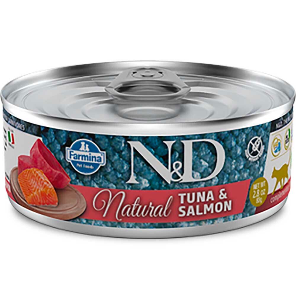Farmina Cat N&amp;D Natural Tuna&amp;Salmon 80г - консервы для кошек (тунец и лосось)