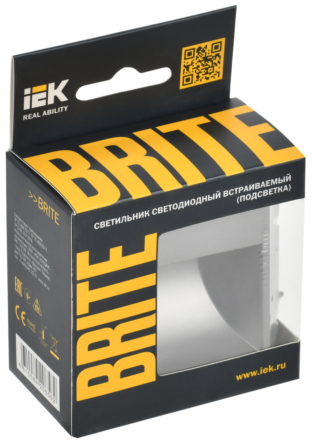 BRITE Подсветка светодиодная встраиваемая ПЛ20-БрС сталь IEK