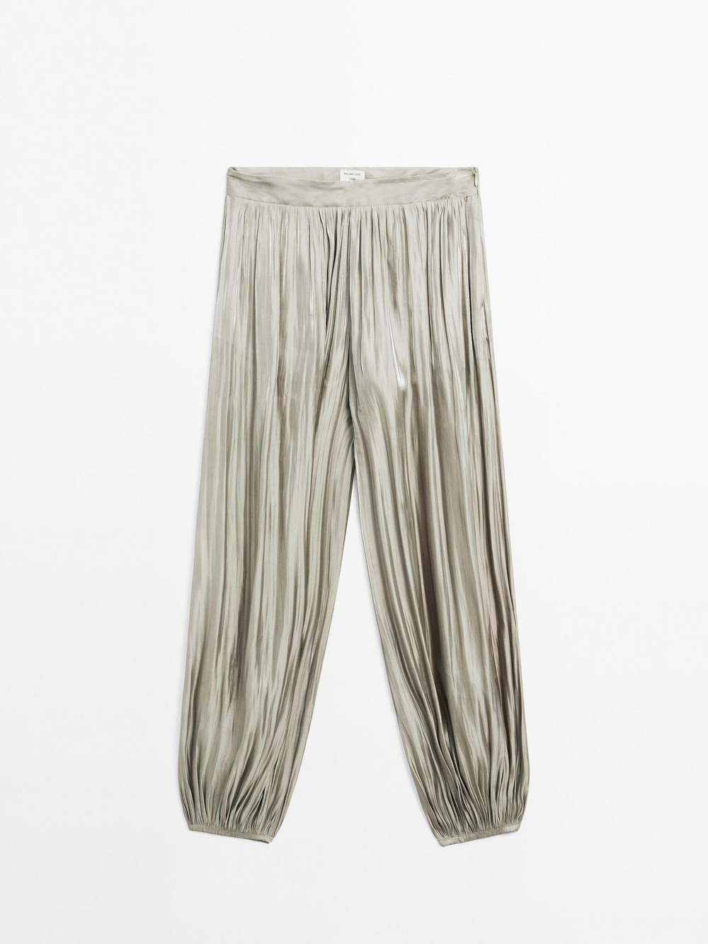 Massimo Dutti Блестящие брюки-баллоны - STUDIO, бледно-зеленый