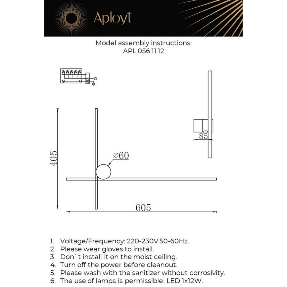 Настенный светодиодный светильник Aployt Beatris APL.056.11.12