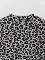 Футболка для девочки серый леопард