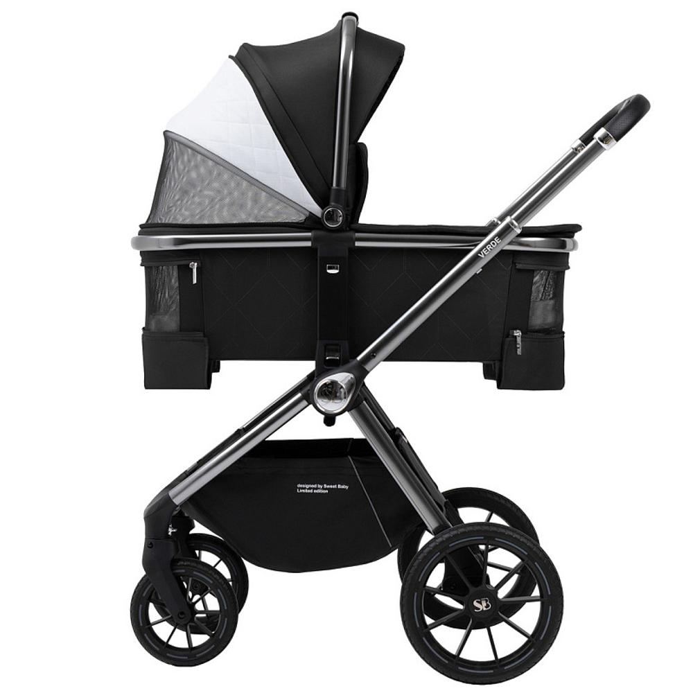 Детская коляска Sweet Baby Verde Silver 3 в 1 Black