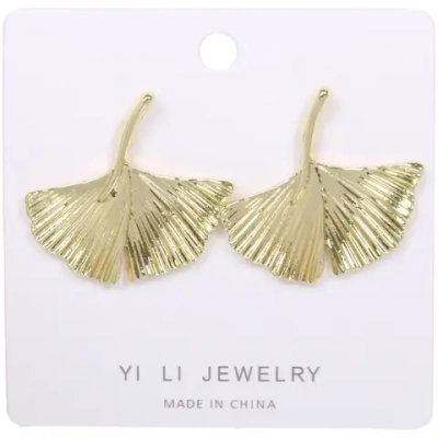 Серьги «ЭЛЛОДИ», листики, цвет золото и серебро, 2,8*2,5см