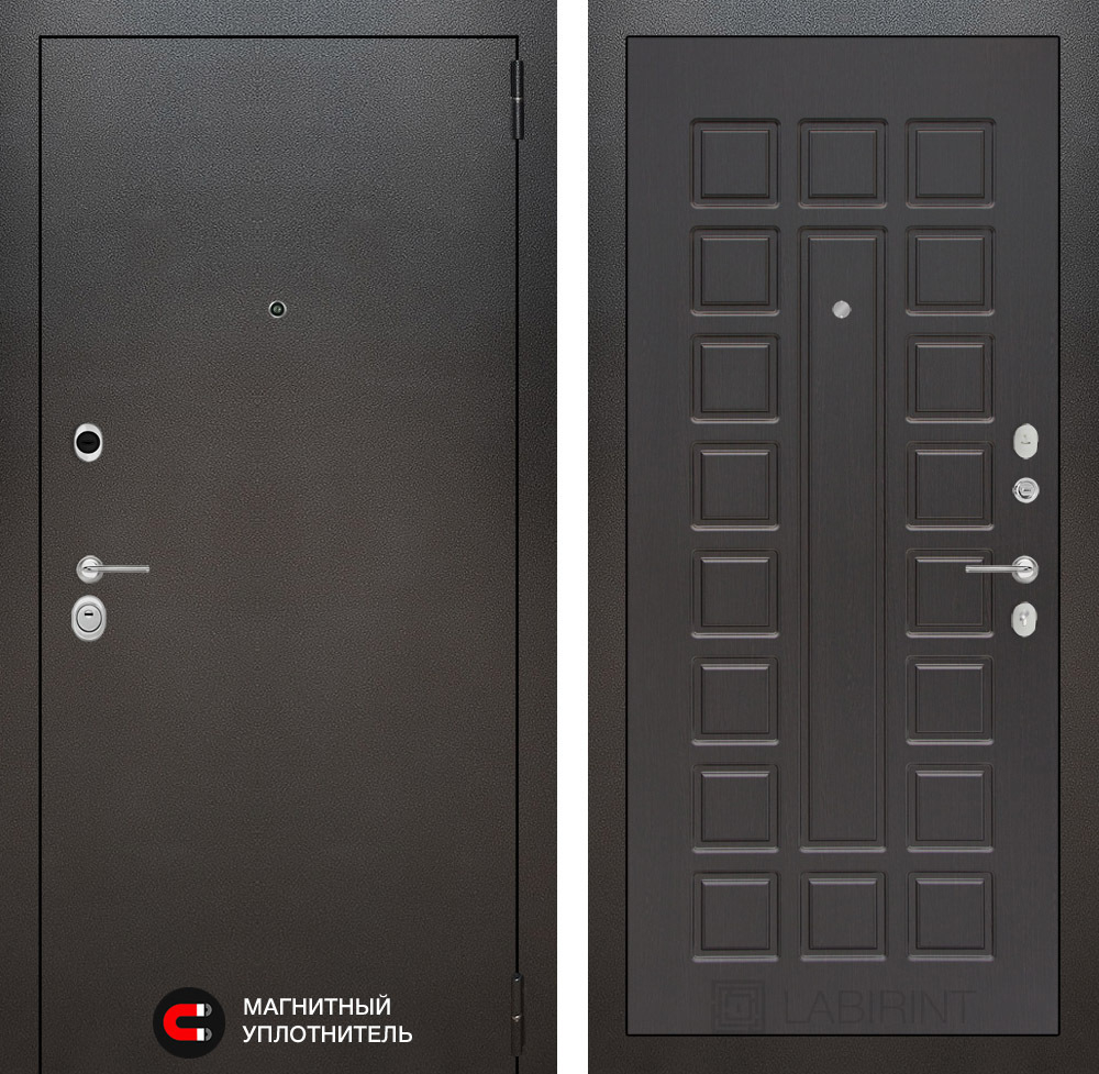 Дверь Входная Лабиринт Silver 04 - Венге металлическая