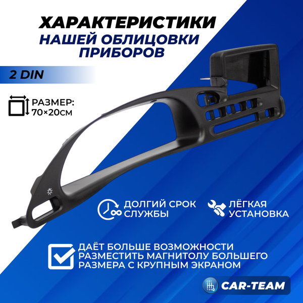Облицовка (щиток) панели приборов под 2DIN магнитолу Шевроле Нива, Нива Тревел, 2123