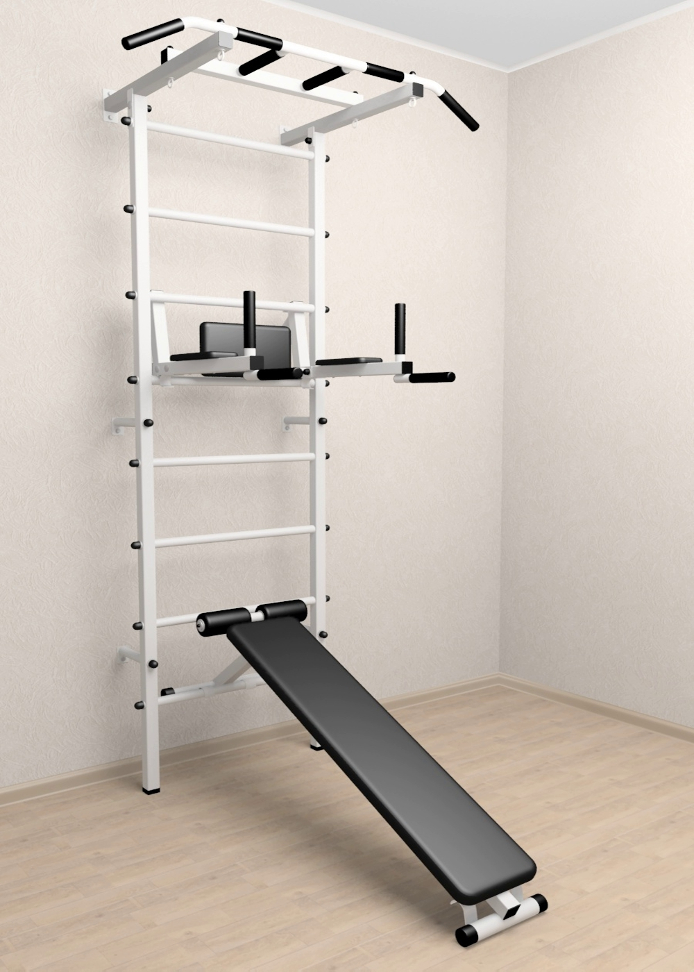 Шведская стенка Sv Pro 804 (Турник Pro/Брусья/стойка/Скамья)