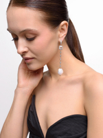 Серьги "Caramel eye pearl" Silver