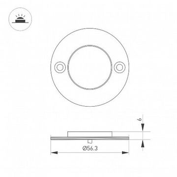 Накладной светильник для стен, лестниц, пола 3W 2700K 060622 серебристый ART-DECK-LAMP-R56-3W Warm2700 (SL, 120 deg, 24V) Arlight