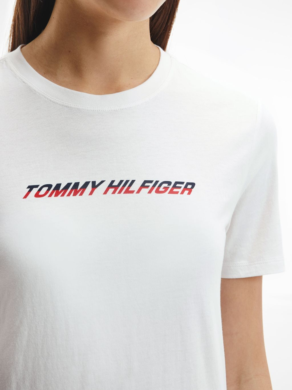 Женская теннисная футболка Tommy Hilfiger Regular Graphic C-NK Tee SS - белый