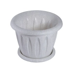 Горшок для цветов пластиковый 6,4л d-27см «Фелиция» с поддоном мраморный С105М