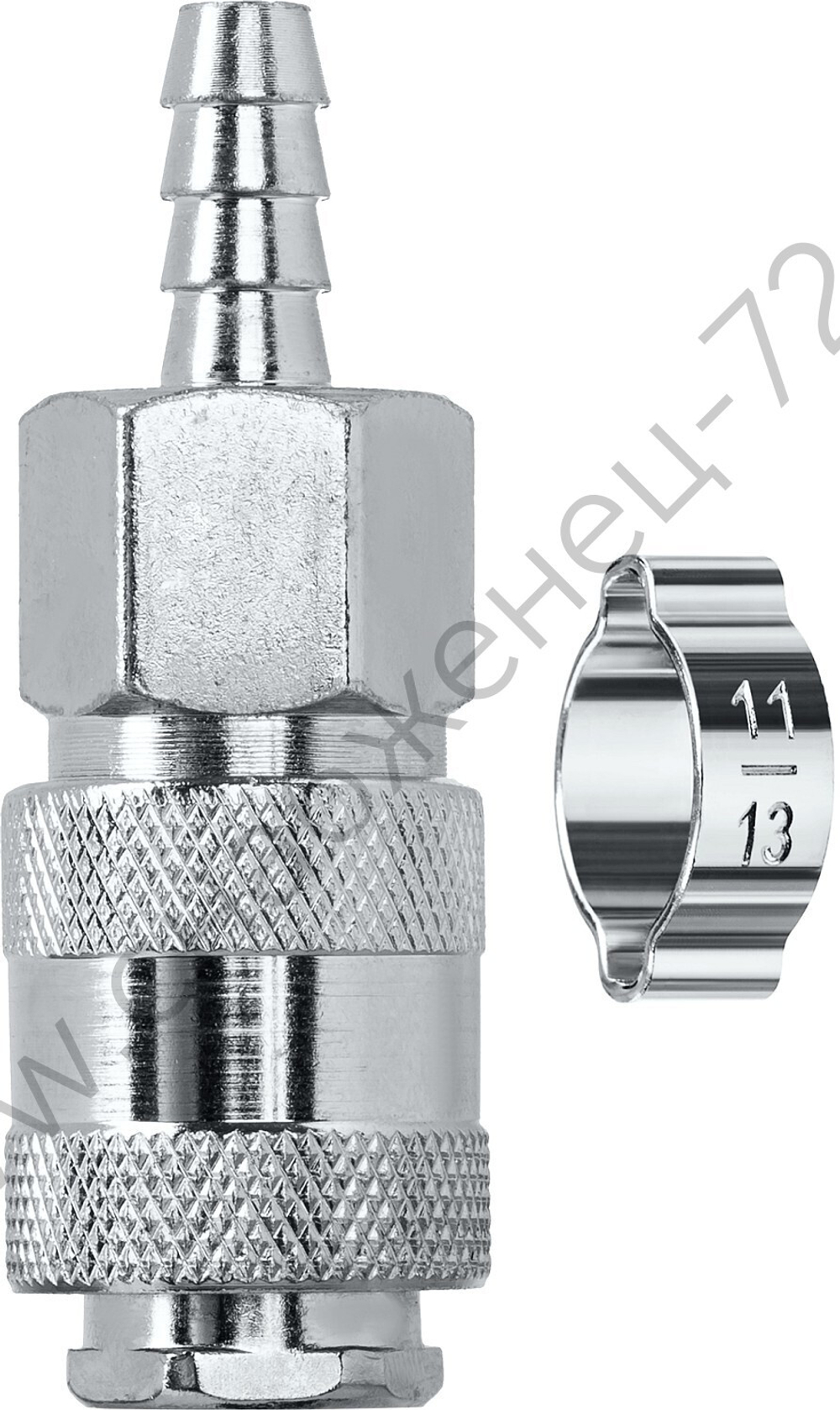 KRAFTOOL штуцер ″елочка″, 8 мм - рапид муфта, с хомутом, переходник (06596-08)