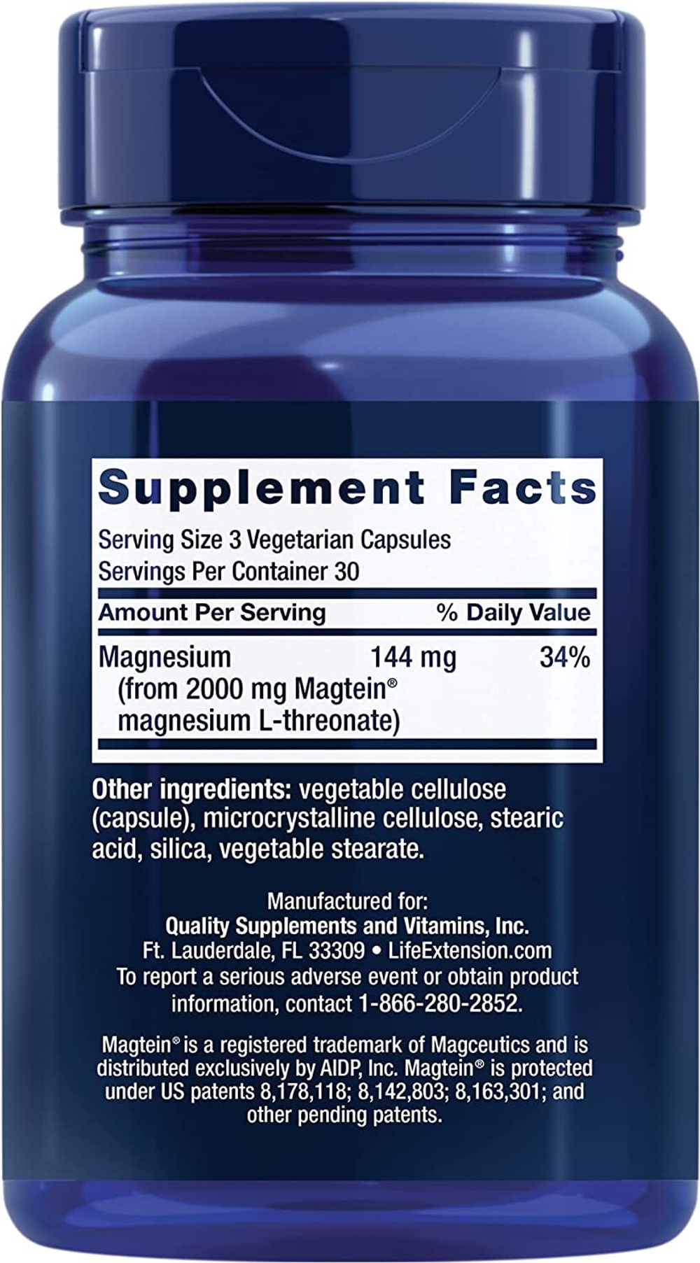 Life extension Neuro-Mag magnesium L-threonate 90 vegcaps.