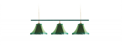 Лампа Классика 3 пл. металл (бархат зеленый,бахрома желтая,фурнитура золото)