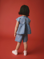 Топ джинсовый и шорты джинсовые в комплекте для девочки Next E29-099, Голубой