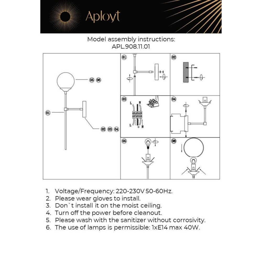 Настенный светильник Aployt Dominika APL.908.11.01