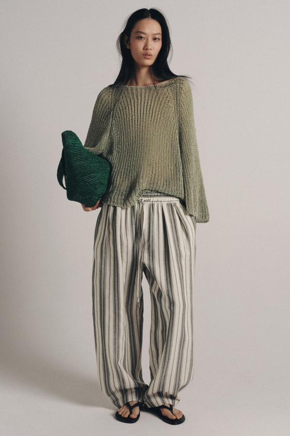 Пижамные брюки в полоску из коллекции ZW - ZARA
