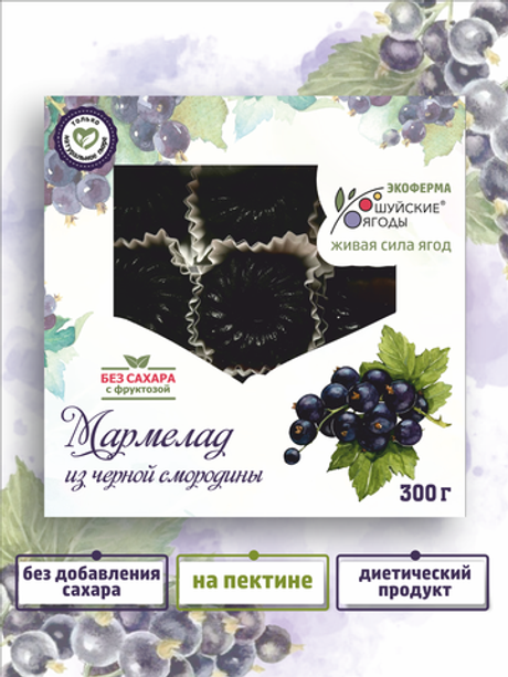 Мармелад из черной смородины с фруктозой, 300 г