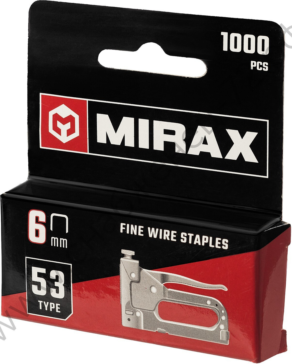 MIRAX тип 53 (A/10/JT21) 6 мм, 1000 шт, калибр 23GA, скобы для степлера (3153-06)