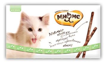 Мнямс лакомство для кошек палочки со вкусом утки и кролика 1*10