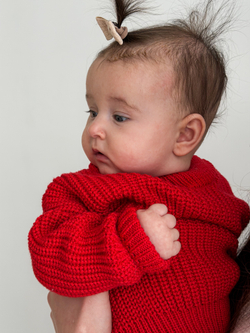 Джемпер вязаный oversize красный