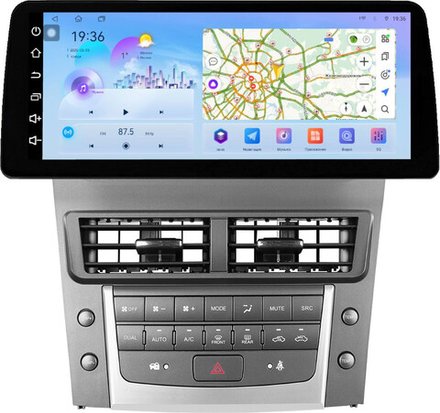 Магнитола для Lexus GS S190 2005-2012 (ШГУ цветной, рамка LUX) - FarCar монитор 12.3" 2K QLED на Android 14, TS10, CarPlay, 4G SIM-слот